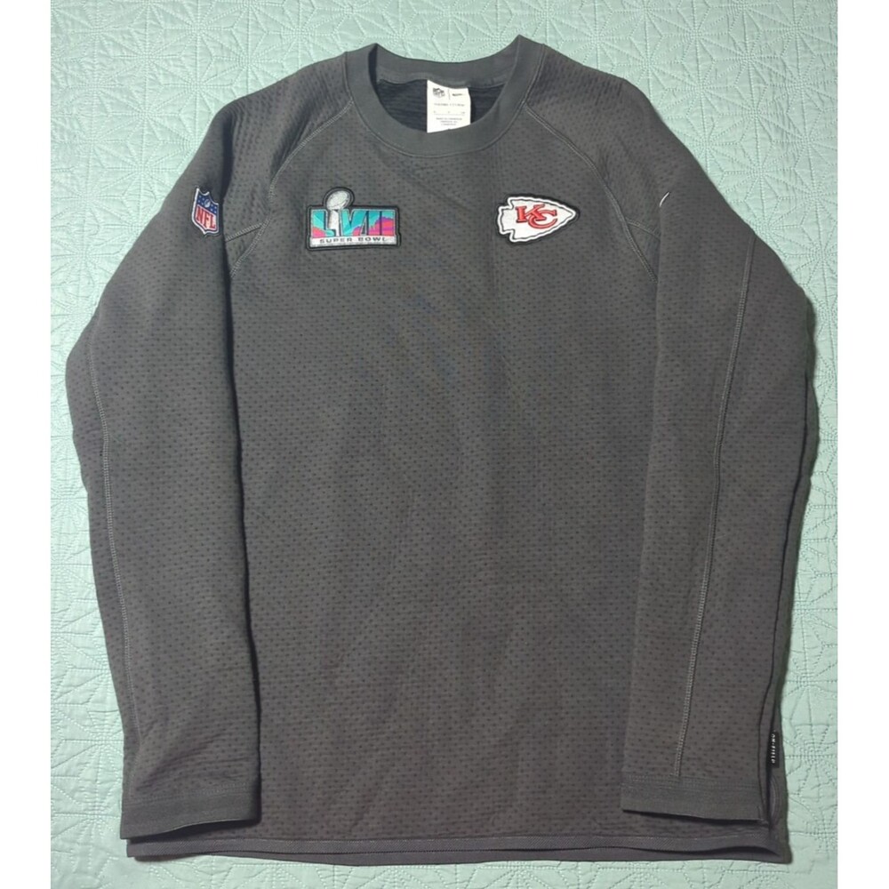 Nike On Field KC Chiefs Super Bowl 57 Opening Night Therma-Fit Sweatshirt Men S